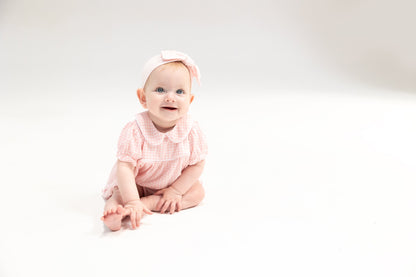 Angel Dear Mini Gingham Pink Classic Puff Sleeve Baby Doll Bubble