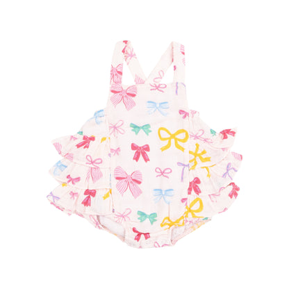 Angel Dear Colorful Bows Ruffle Sunsuit