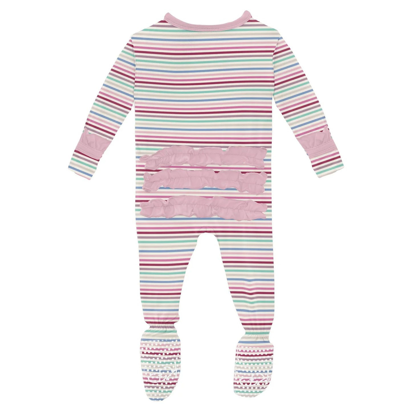 Kickee Make Believe Stripe Ruffle Footie