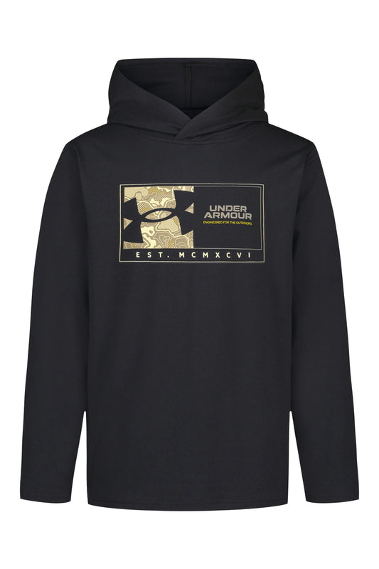 Under Armour Black Geo Logo Hooded Longsleeve