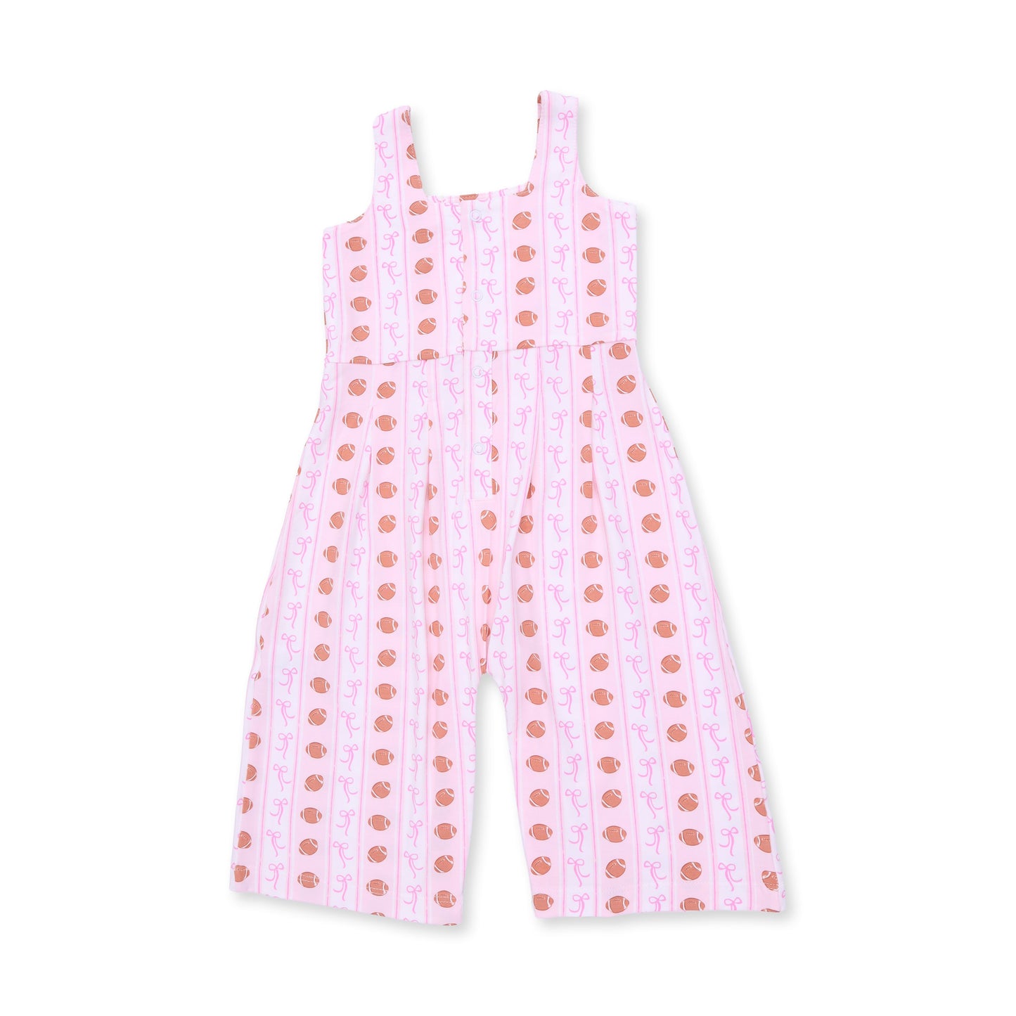 Angel Dear Football Bow Stripe Wide Leg Jumpsuit