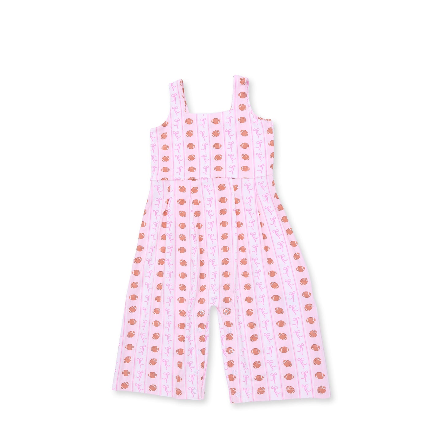 Angel Dear Football Bow Stripe Wide Leg Jumpsuit