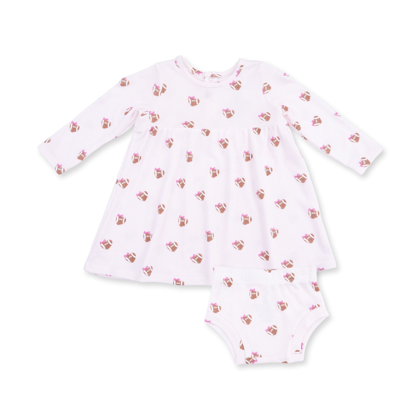 Angel Dear Mini Football Hearts Simple Dress & Bloomer Set