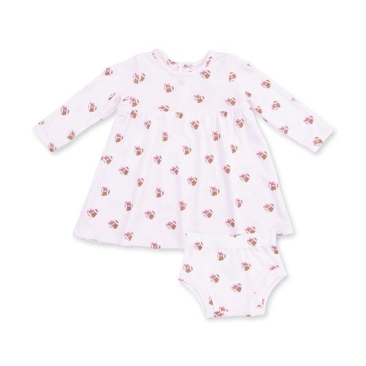 Angel Dear Mini Football Hearts Simple Dress & Bloomer Set