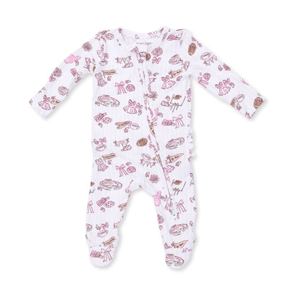 Angel Dear Football Cheer Nursery 2 Way Ruffle Back Zipper Footie