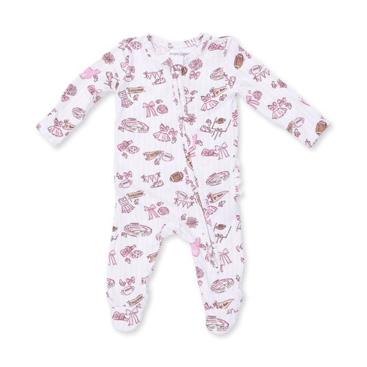 Angel Dear Football Cheer Nursery 2 Way Ruffle Back Zipper Footie