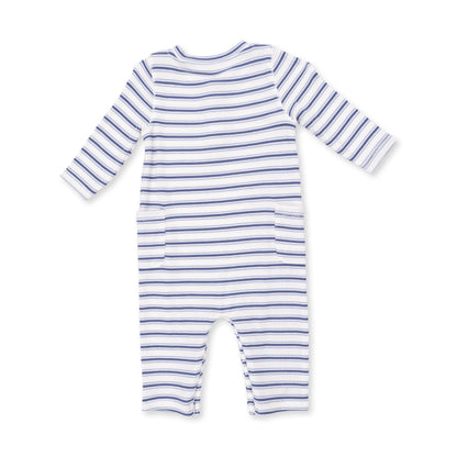 Angel Dear Vintage Blue Stripe Uni Romper