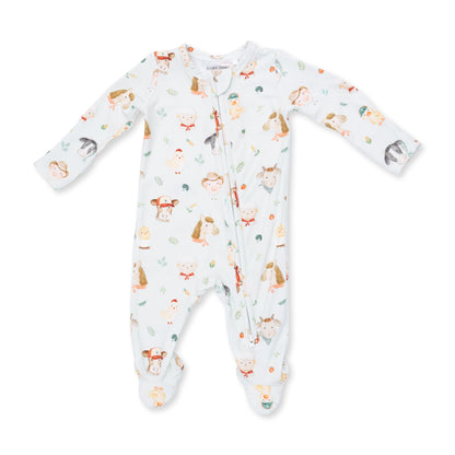 Angel Dear Baby Farm Faces 2 Way Zipper Footie