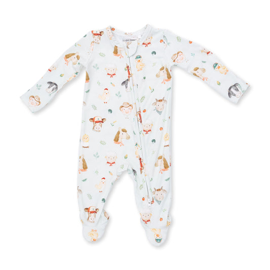 Angel Dear Baby Farm Faces 2 Way Zipper Footie