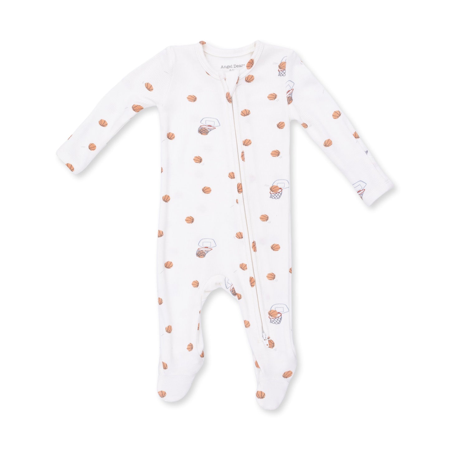 Angel Dear Mini Basketballs Ribbed 2 Way Zipper Footie