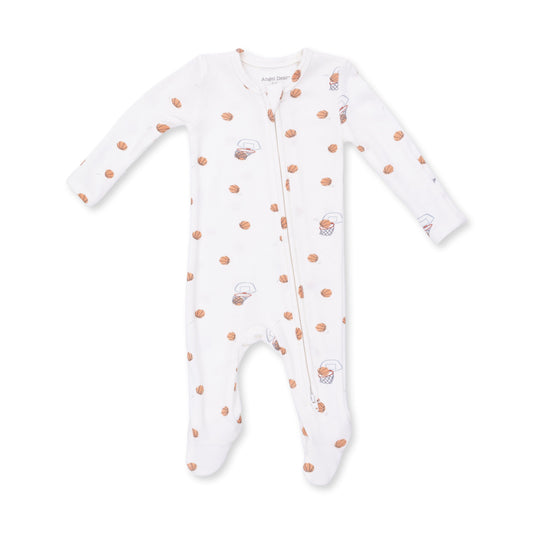 Angel Dear Mini Basketballs Ribbed 2 Way Zipper Footie