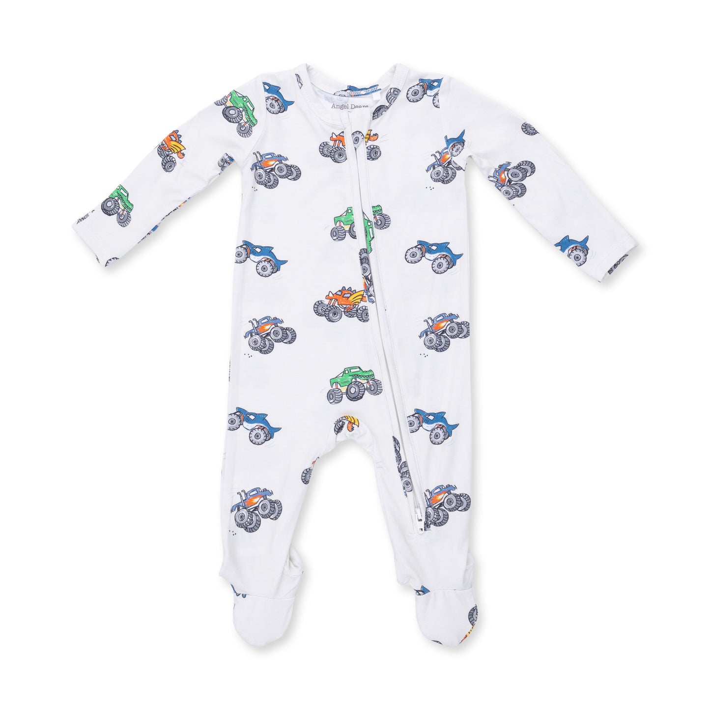 Angel Dear Monster Trucks 2 Way Zipper Footie