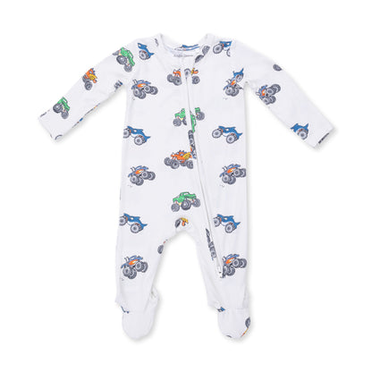 Angel Dear Monster Trucks 2 Way Zipper Footie