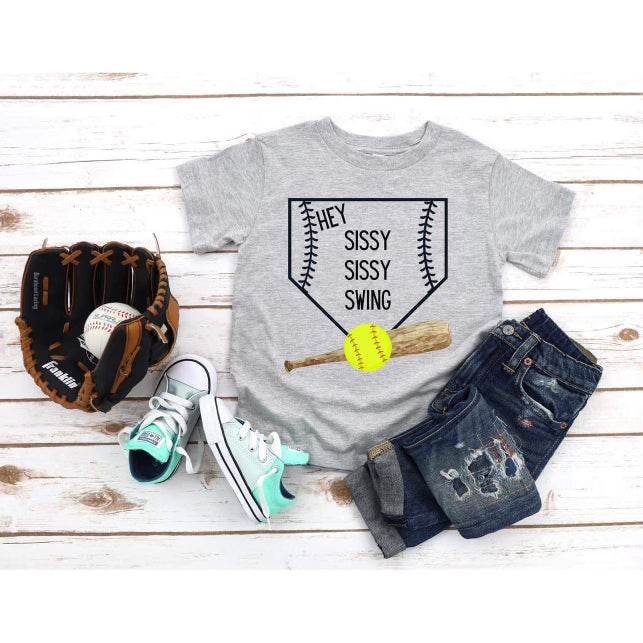 Hey Sibling Swing Baseball/Softball Tee