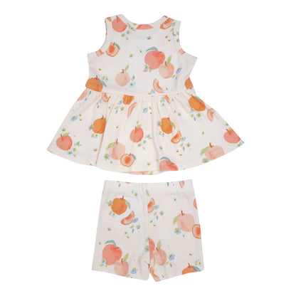 Angel Dear Spring Peaches Peplum Tank Top & Biker Shorts