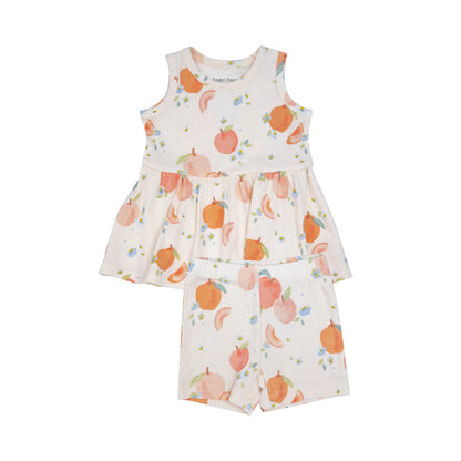 Angel Dear Spring Peaches Peplum Tank Top & Biker Shorts