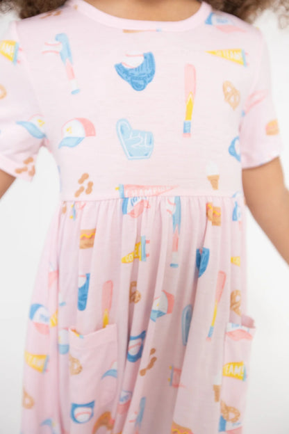 Angel Dear Pink Baseball Twirl Dress