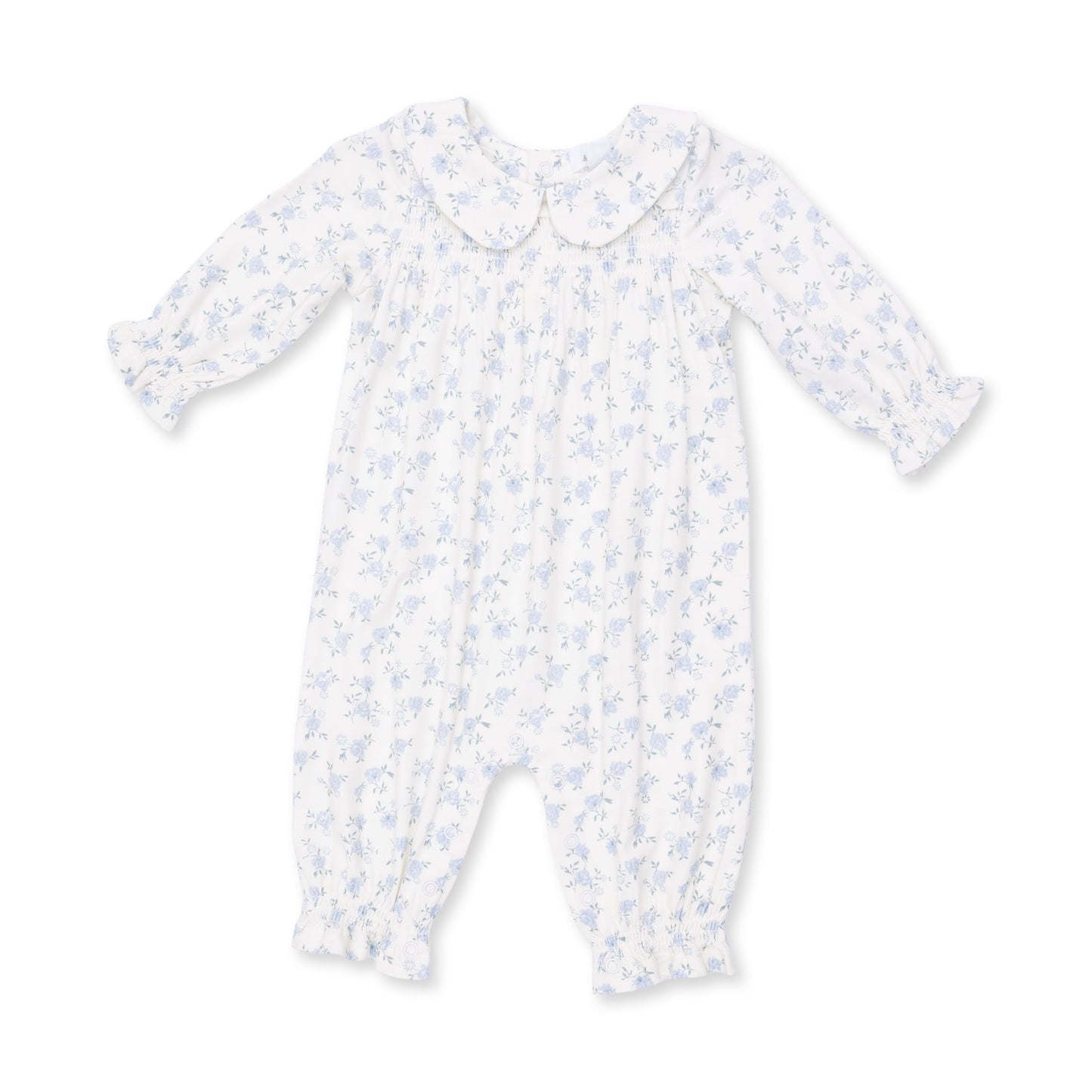 Angel Dear Rose Briar Smocked Long Sleeve Romper