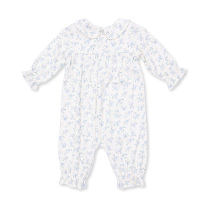 Angel Dear Rose Briar Smocked Long Sleeve Romper