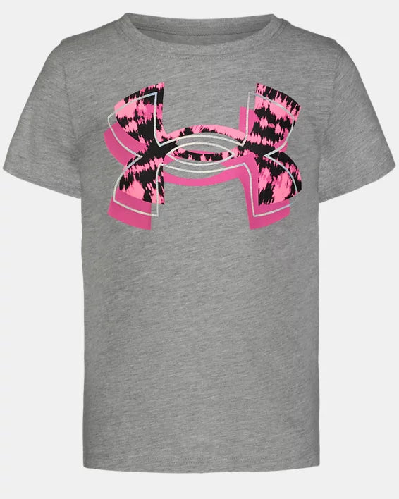 Under Armour Mod Gray & Pink Streak Logo Tee