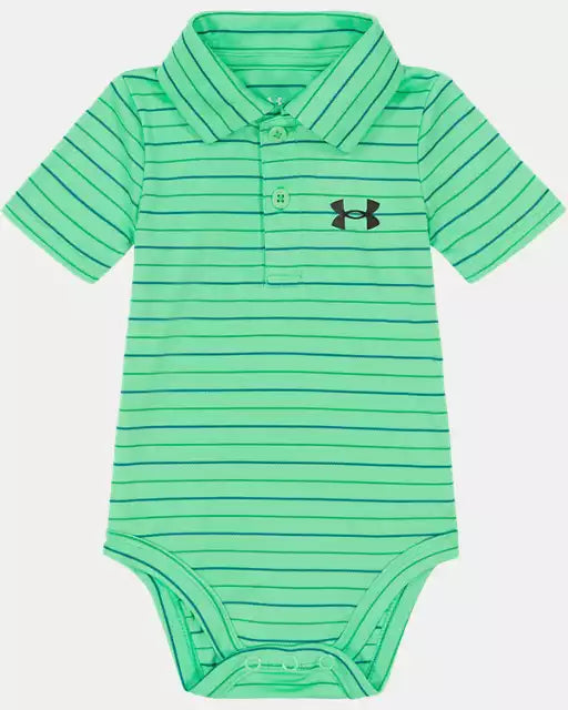 Under Armour Matrix Green Stripe Polo