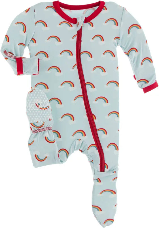Kickee Sprinkle Sky Rainbows Footie
