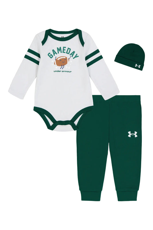 Under Armour Halo Gray Heather & Geode Green 3 Piece Set