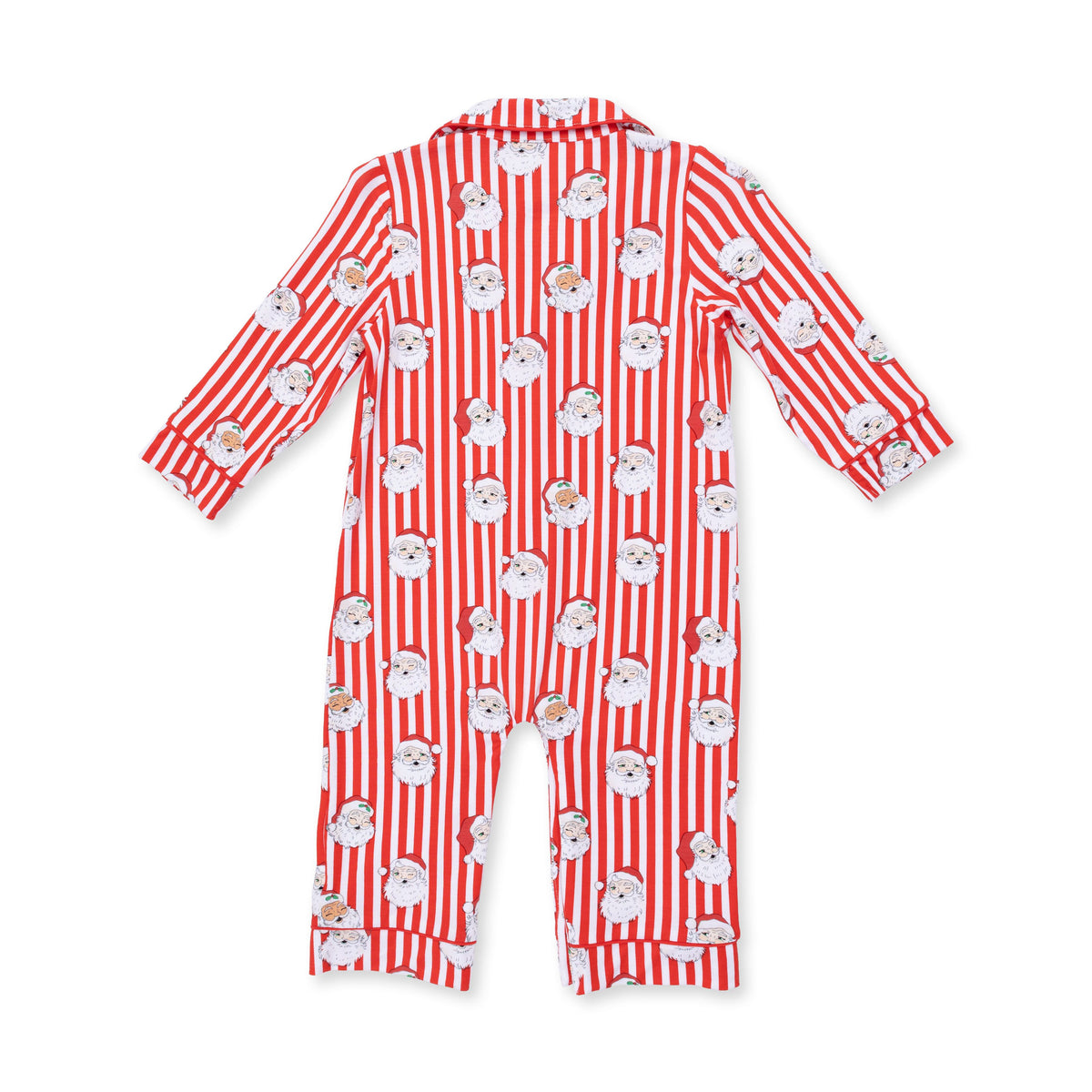 Angel Dear Vintage Santa Stripe Long Sleeve Coat Style Romper