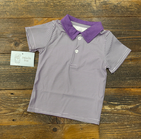 Millie Jay Purple Stripe Dawson Polo