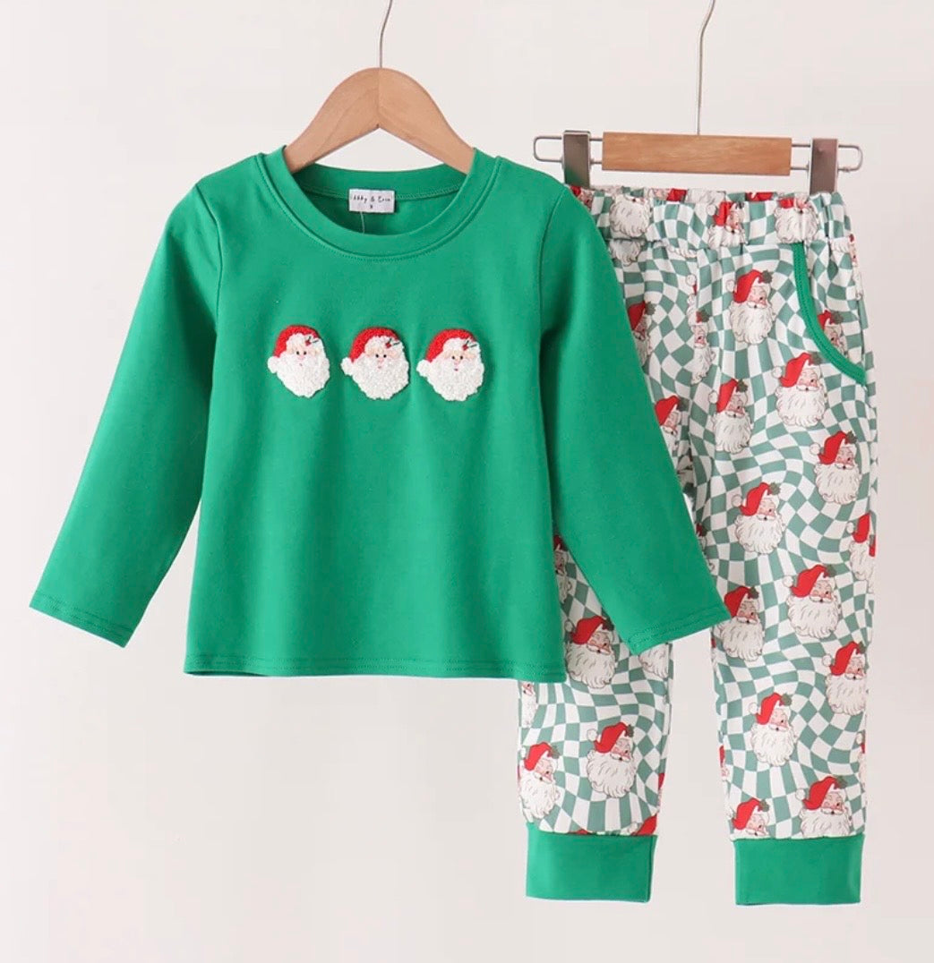 Green Santa Pant Set