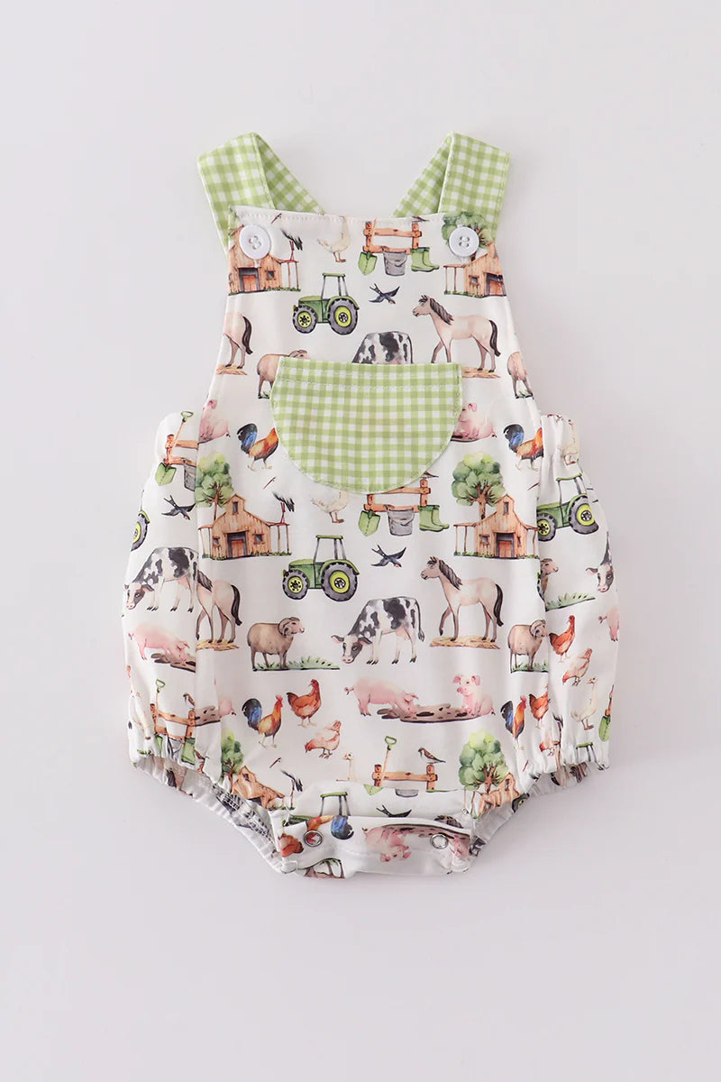 Green Plaid Farm Bubble