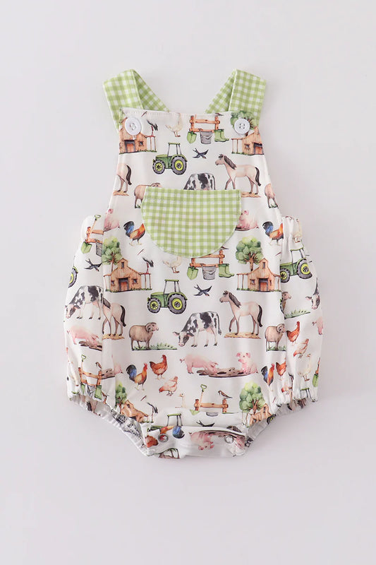Green Plaid Farm Bubble