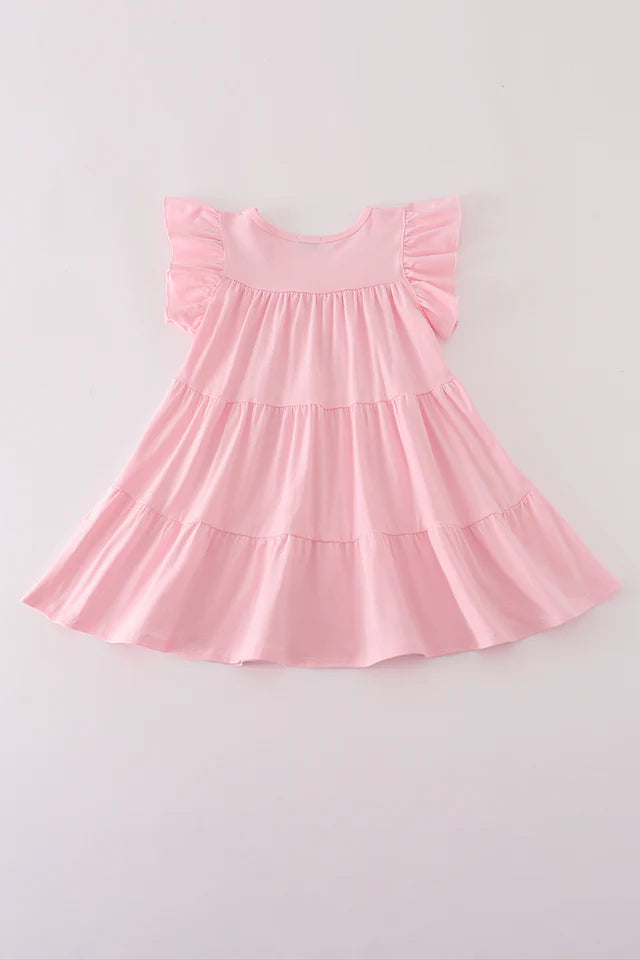 Pink Sequin Pumpkin/Ghost Ruffle Dress
