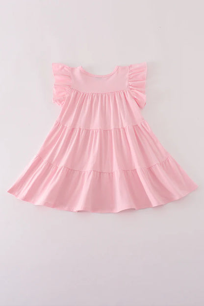 Pink Sequin Pumpkin/Ghost Ruffle Dress