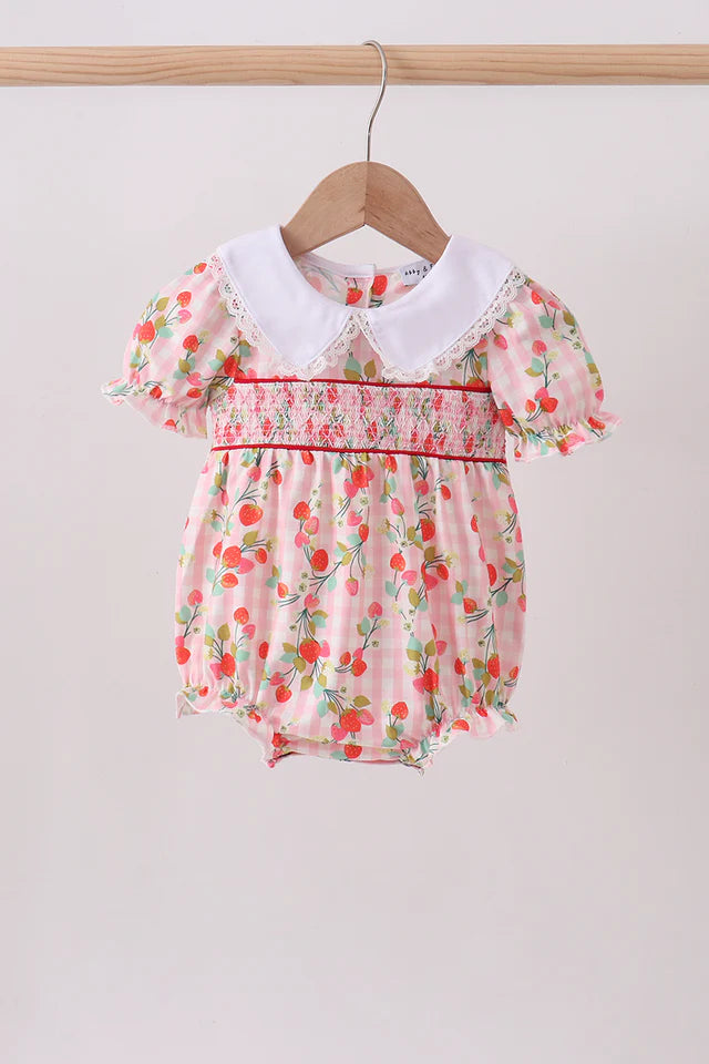 Strawberry Smocked Bubble