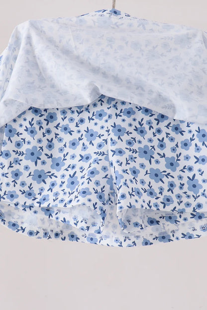 Blue Floral Skort Set