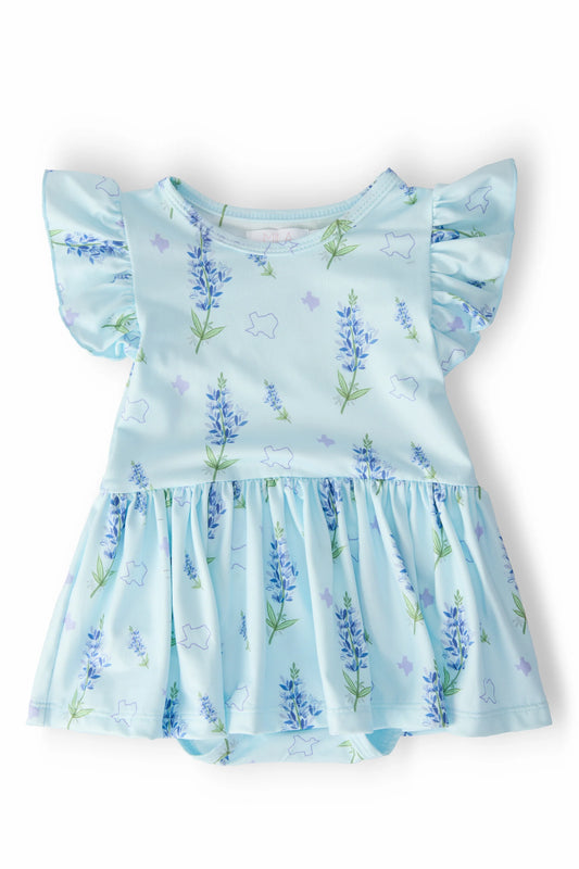 MR Texas Bluebonnets S/S Flutter Twirl Bodysuit