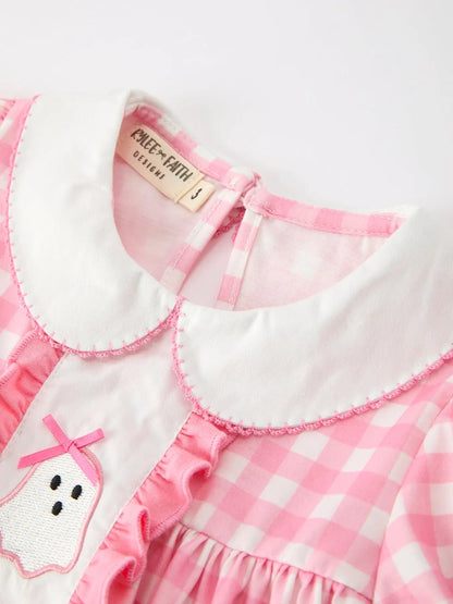 Pink Ghost Embroidered Dress