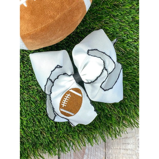 Embroidered Football Bow