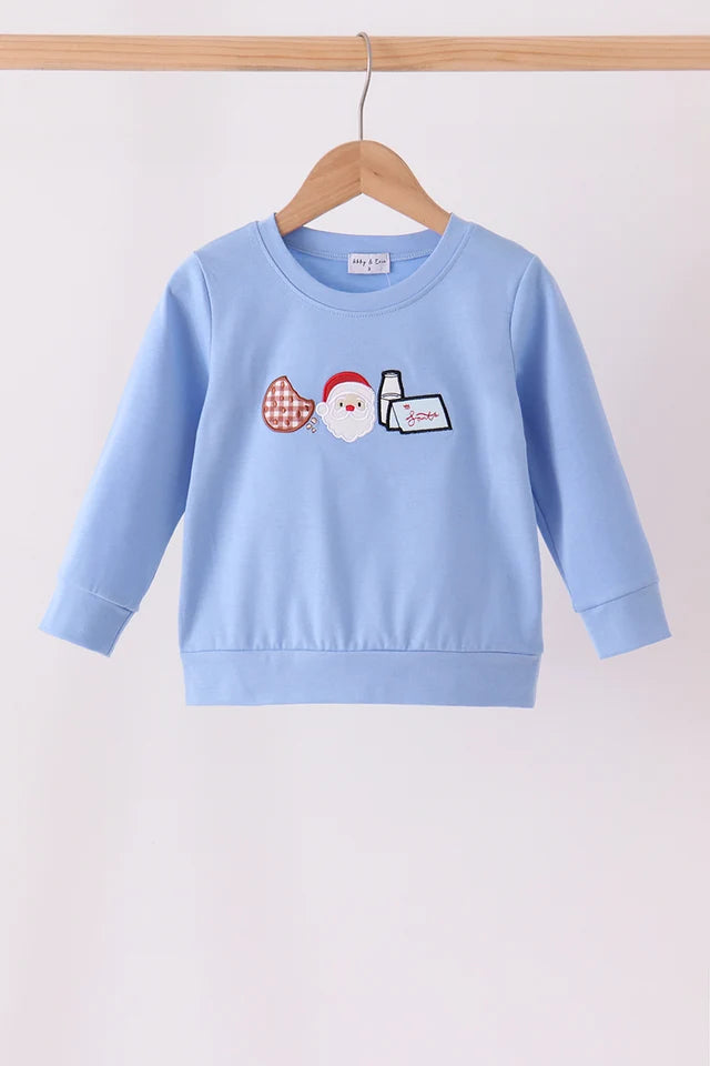 Blue Milk & Cookies Embroidered Top