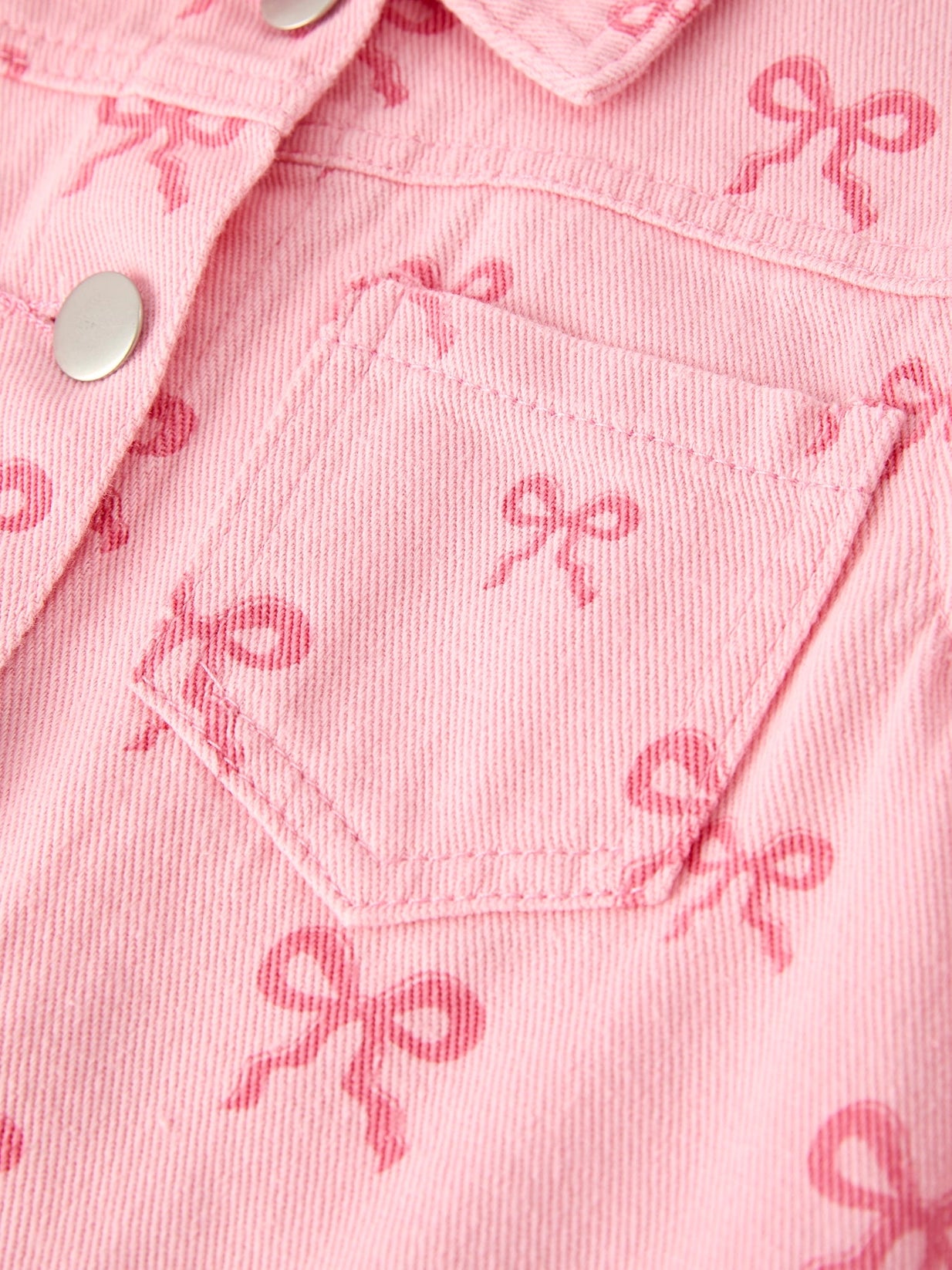 Pink Bow Denim Jacket