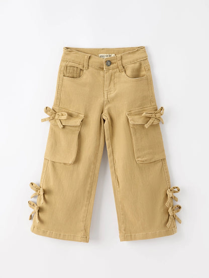 Cargo Bow Pocket Wide Leg Pants
