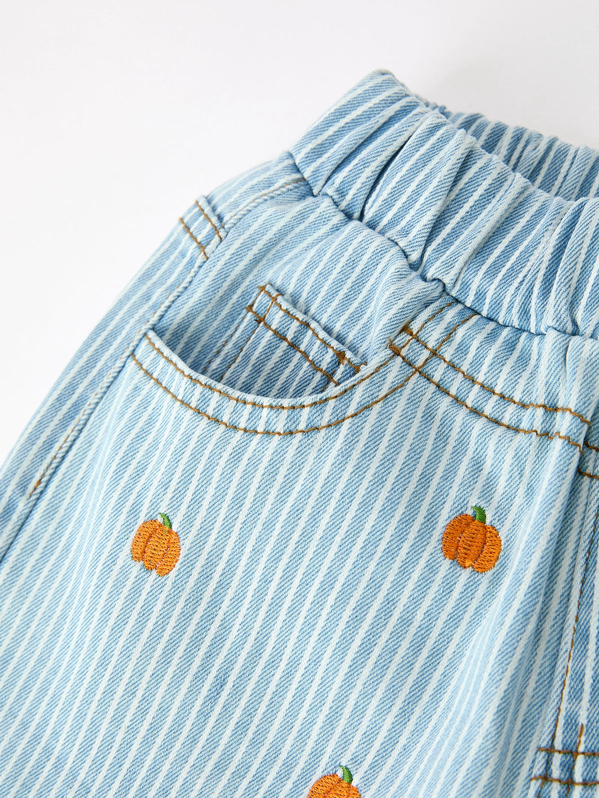 Pumpkin Embroidered Flare Pants