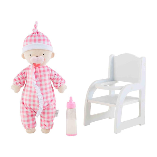 Mudpie Baby Doll & High Chair Set
