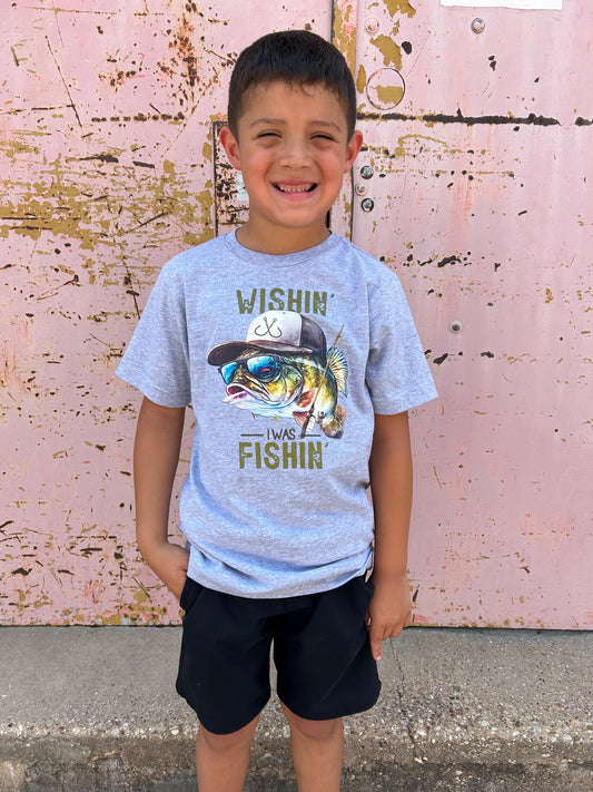 Wishin I was Fishin Tee