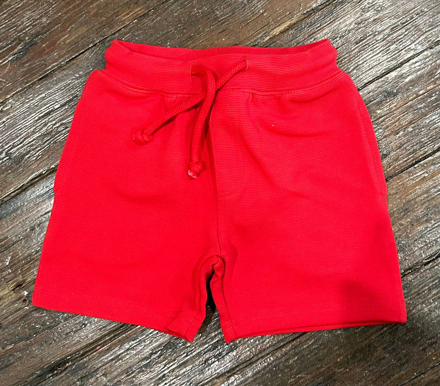 CR Sports Red Ribbed Shorts