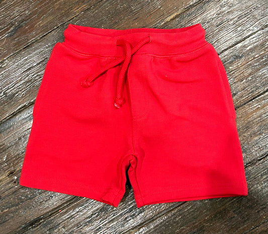 CR Sports Red Ribbed Shorts