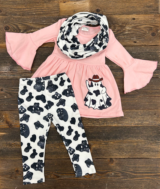 Cow Print Ghost 3pc Scarf Set