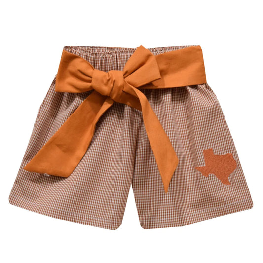 Texas Gingham Shorts With Sash