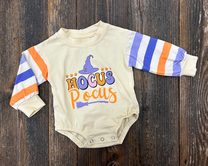 Purple & Orange Stripe Pocus Bubble/Tee